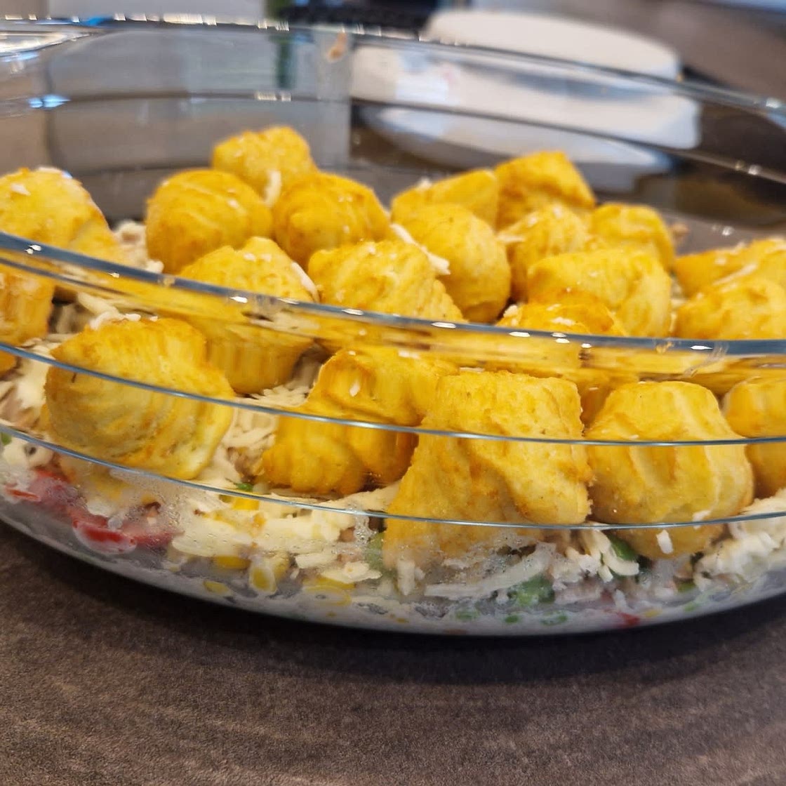 LARGE FAMILY BEEF TATER TOT CASSEROLE RECIPE (Two 9x13 pans! + Freezer Friendly!!)