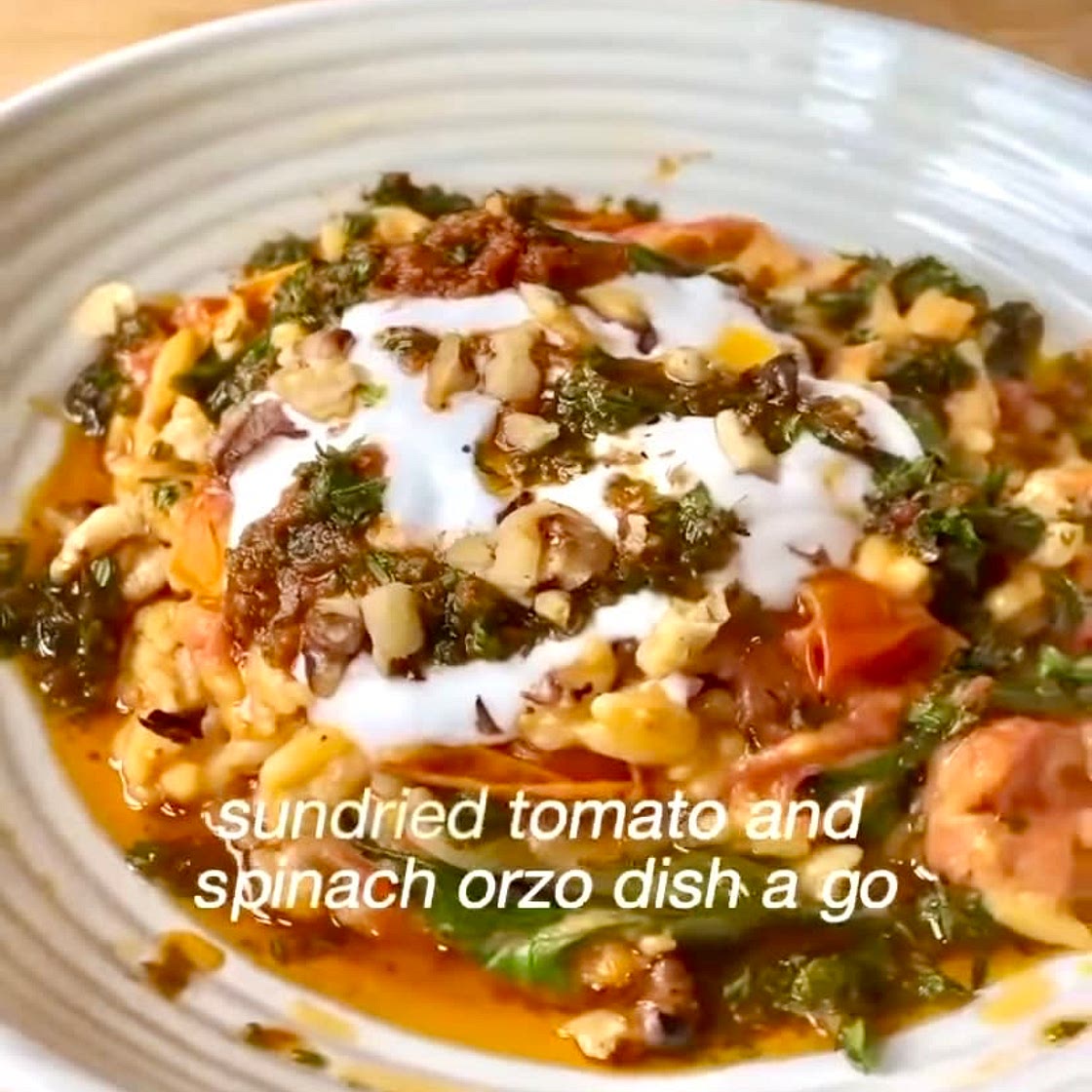 Sun-Dried Tomato and Spinach Orzo