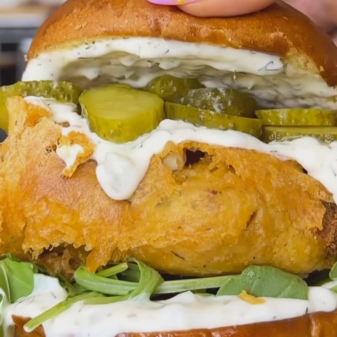 Beer batter fish burgers