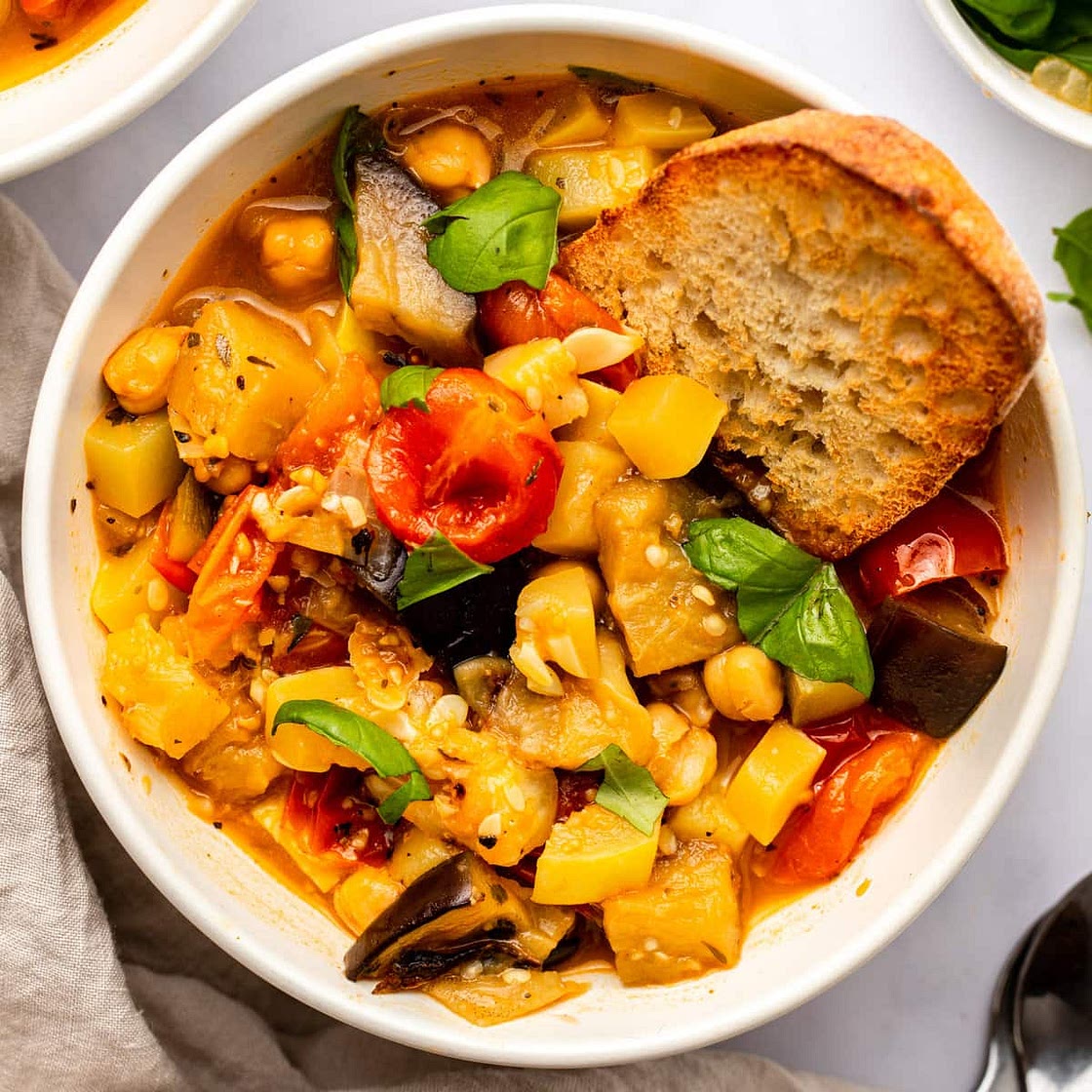 Eggplant Stew with Summer Vegetables
