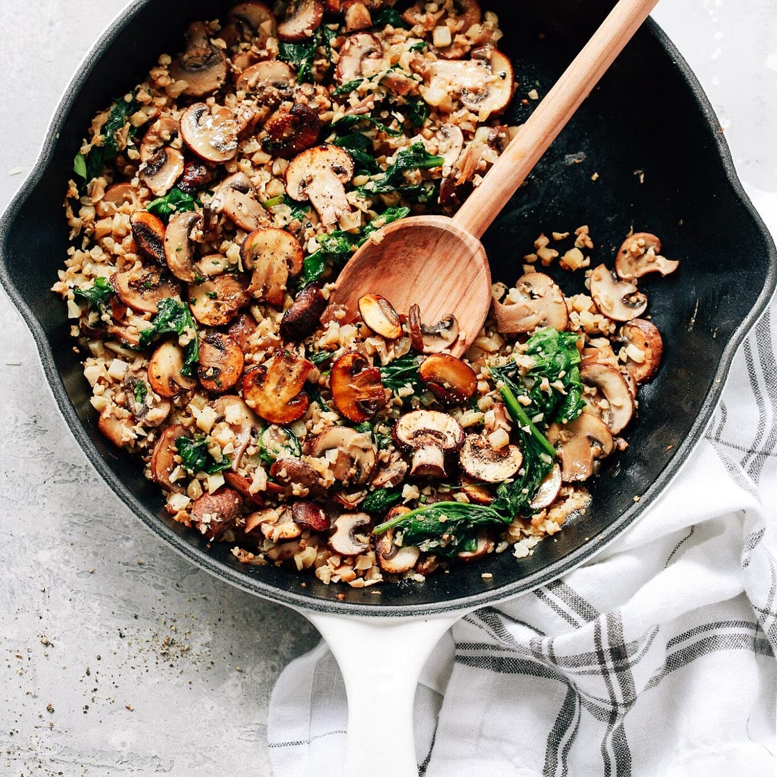 Cauliflower Rice with Mushrooms