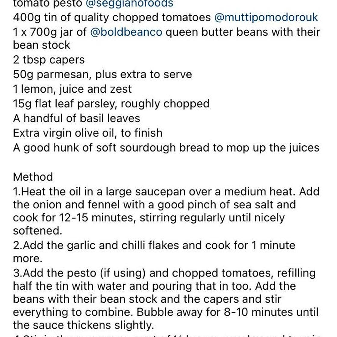 Tomato, Fennel & Butterbean Stew