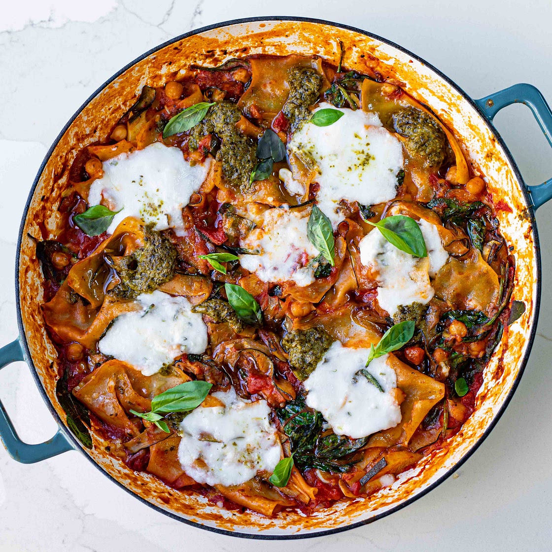 One-Pan Courgette & Pesto Lasagne