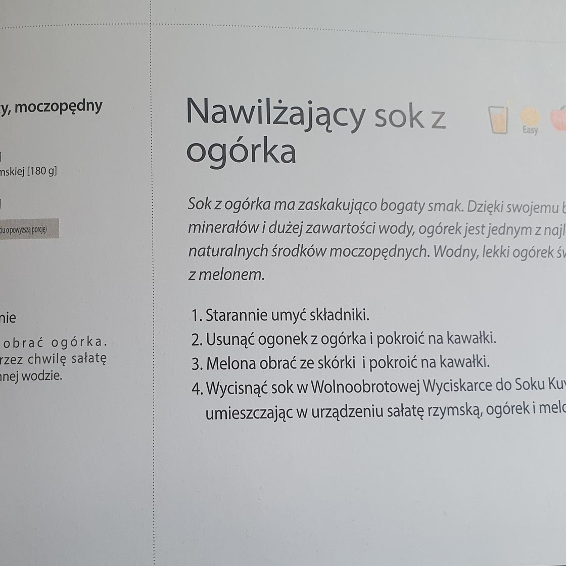 Nawilżajacy sok z ogórka