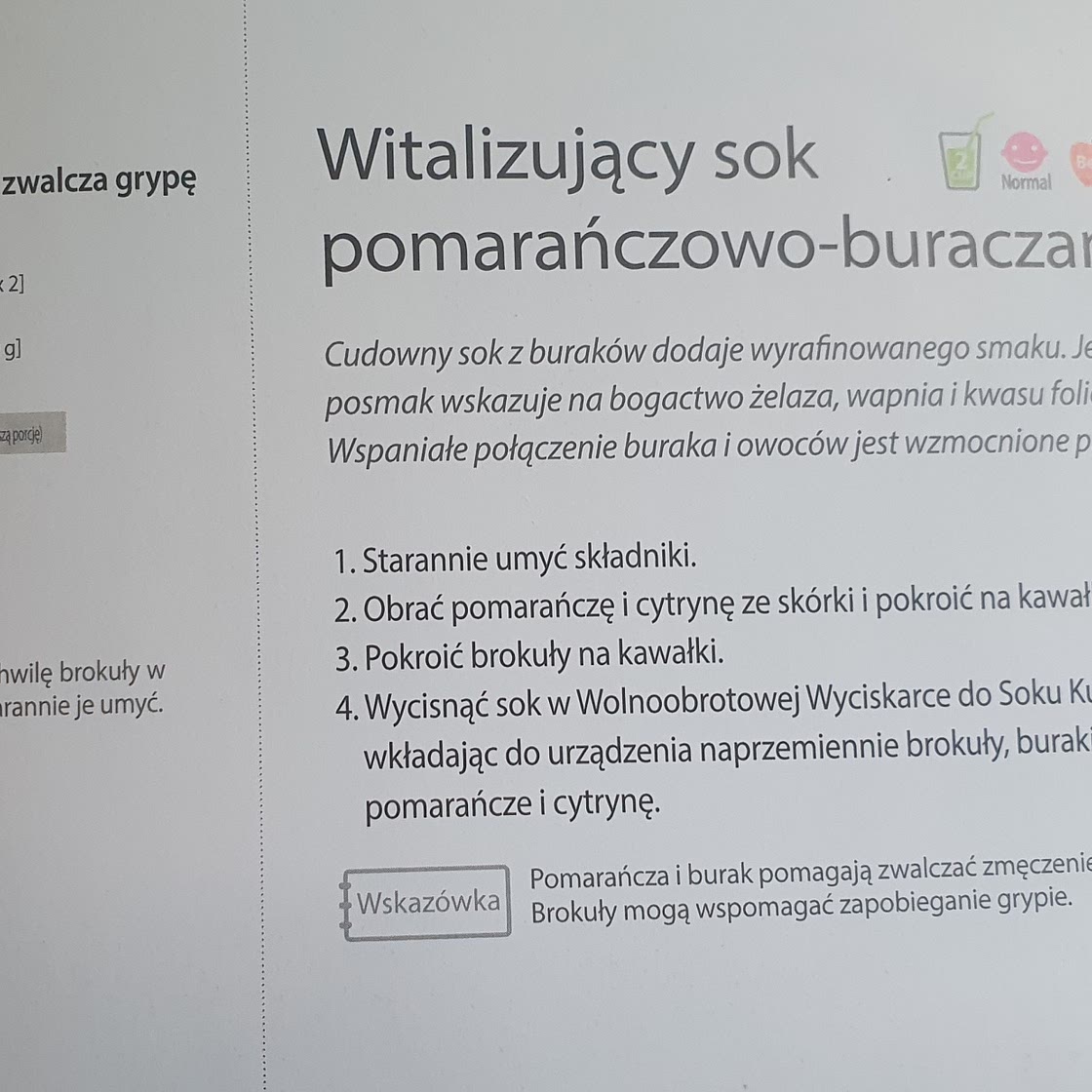 Witalizujący sok pomarańczowo-buraczany