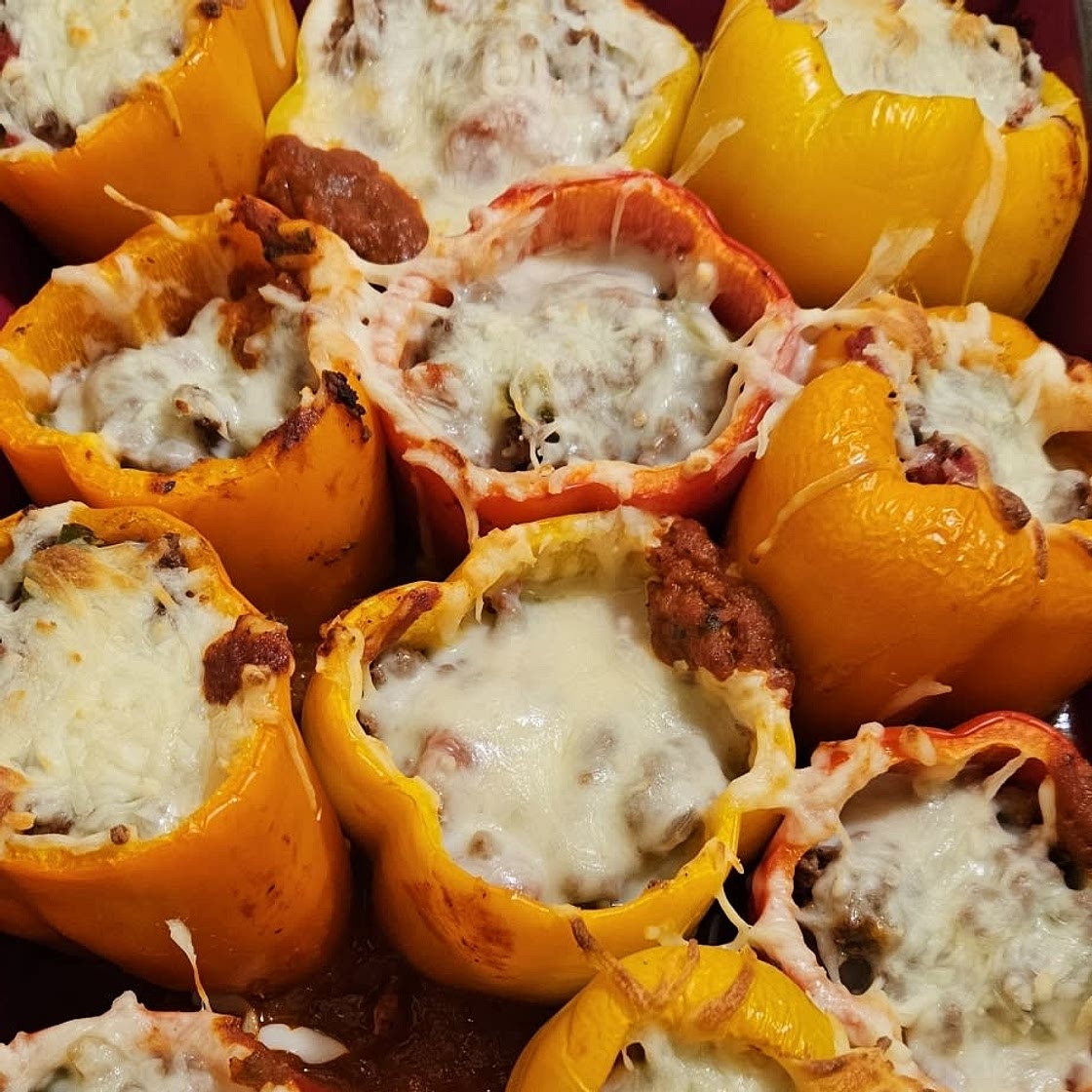 BEST Stuffed Bell Peppers with Ground Beef