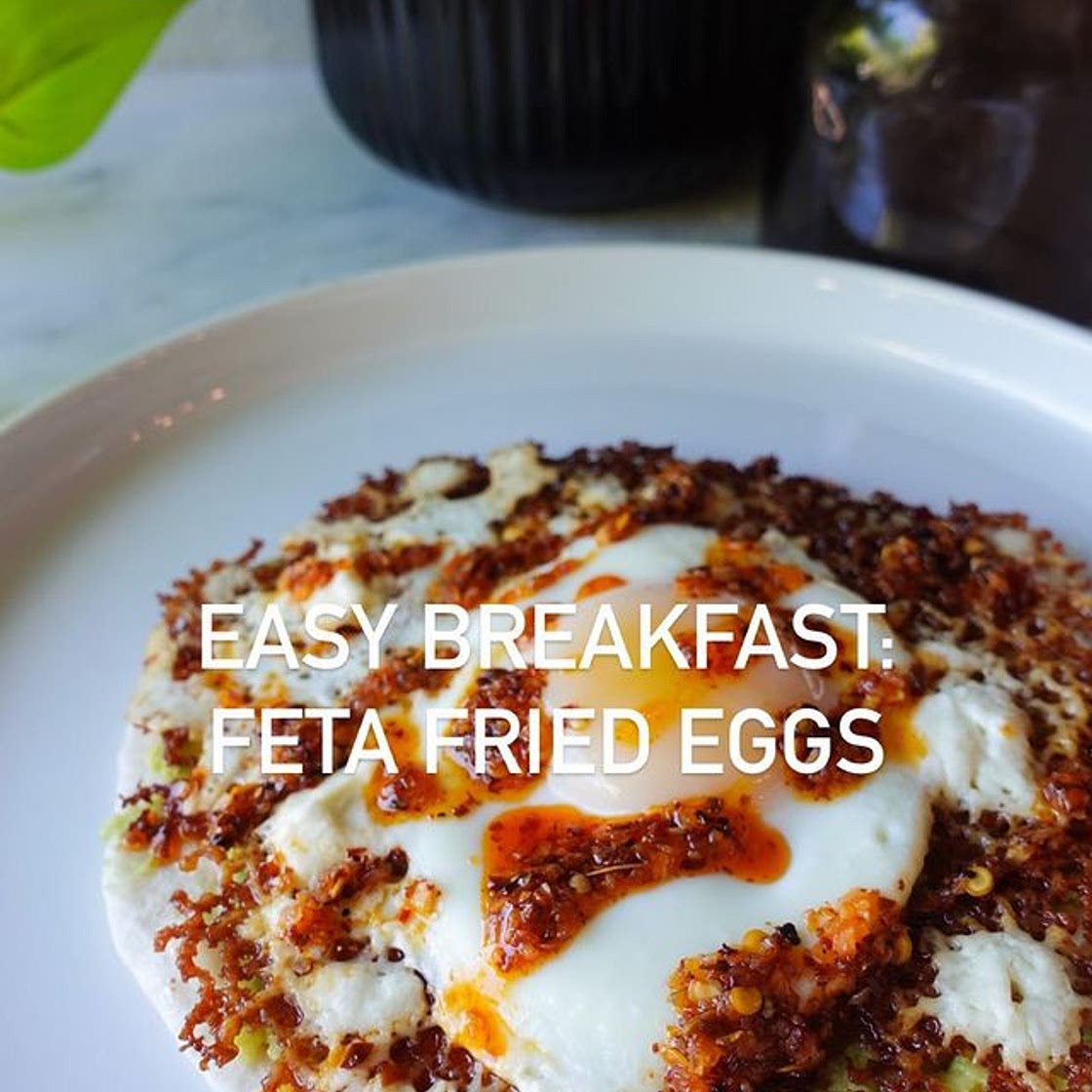 Easy Breakfast Feta Fried Eggs