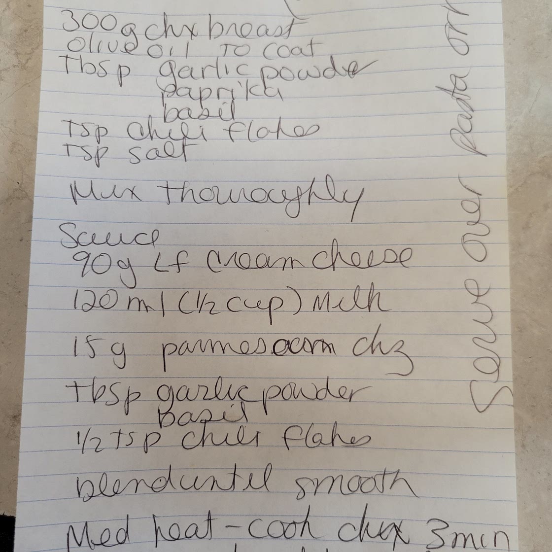 Low fat creamy chicken