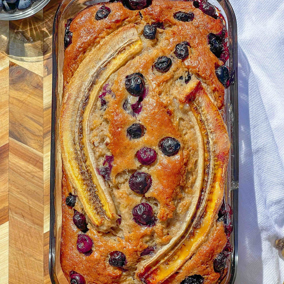 Moist Blueberry Banana Bread 