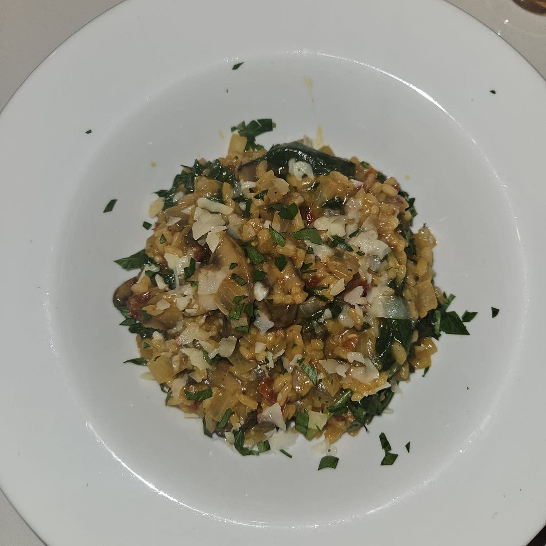 Mushroom & spinach risotto