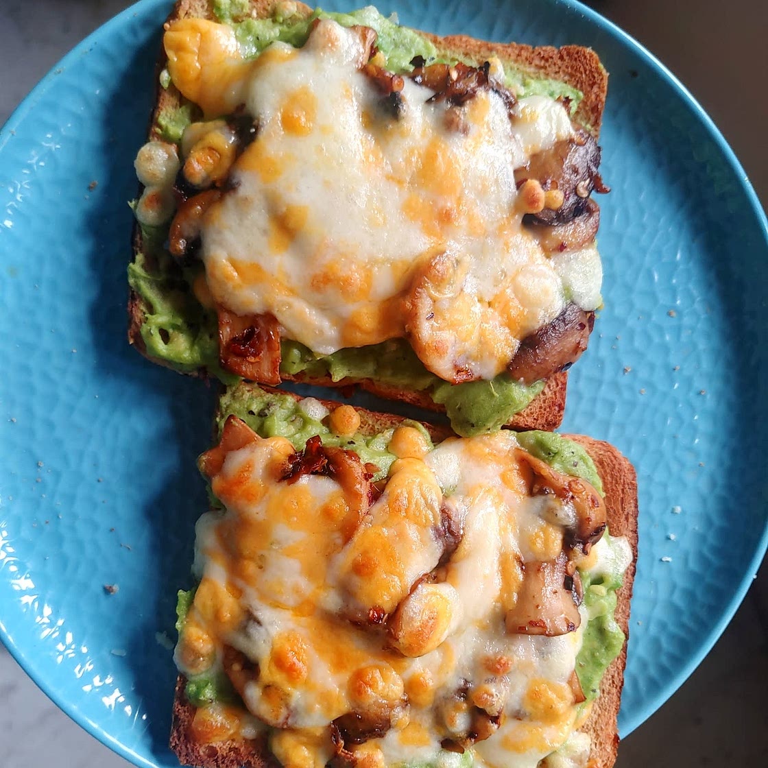 Mushroom, Avocado and Feta Toast