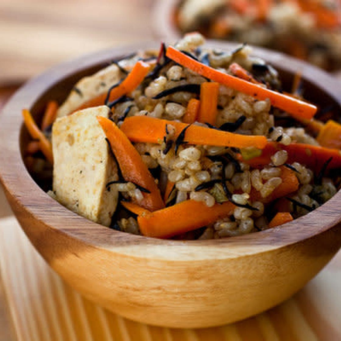 Asian style rice with carrot strings