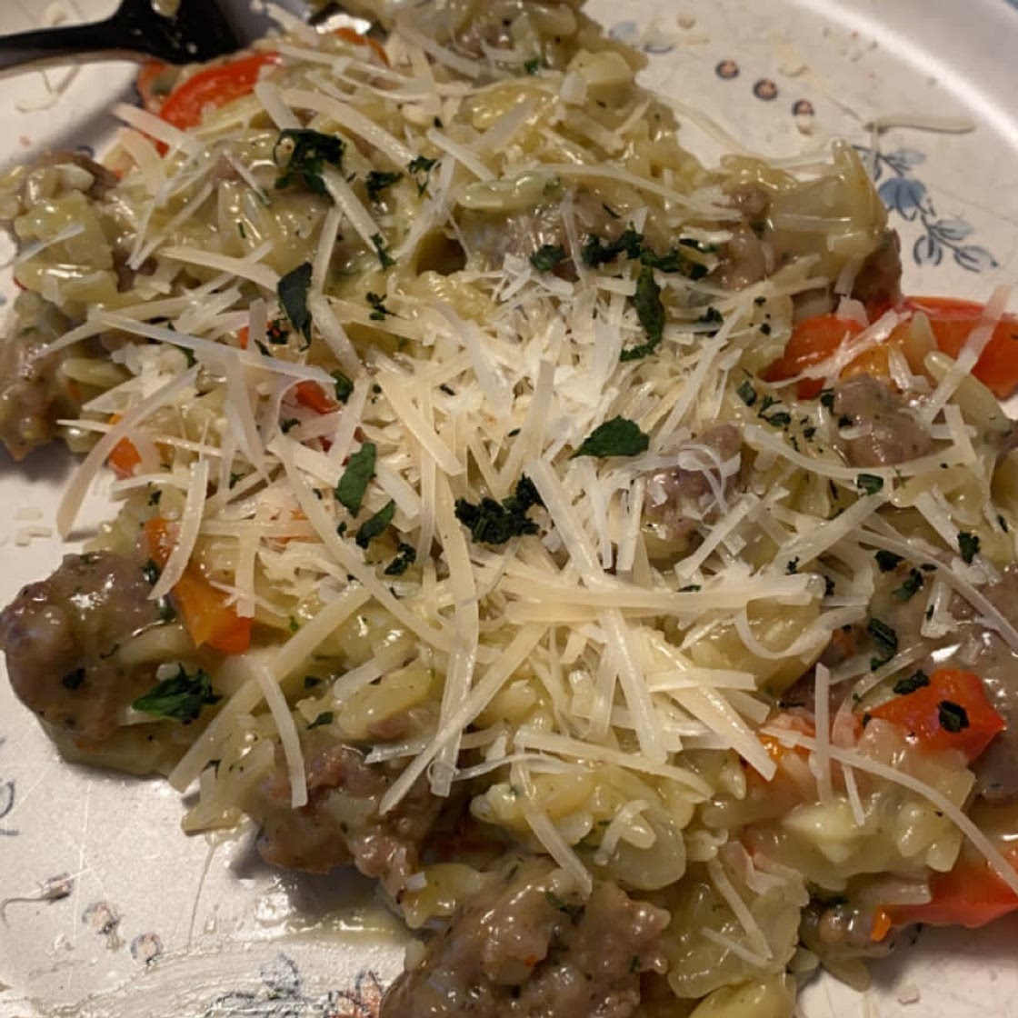 Fried Sausage & Pepper Orzo