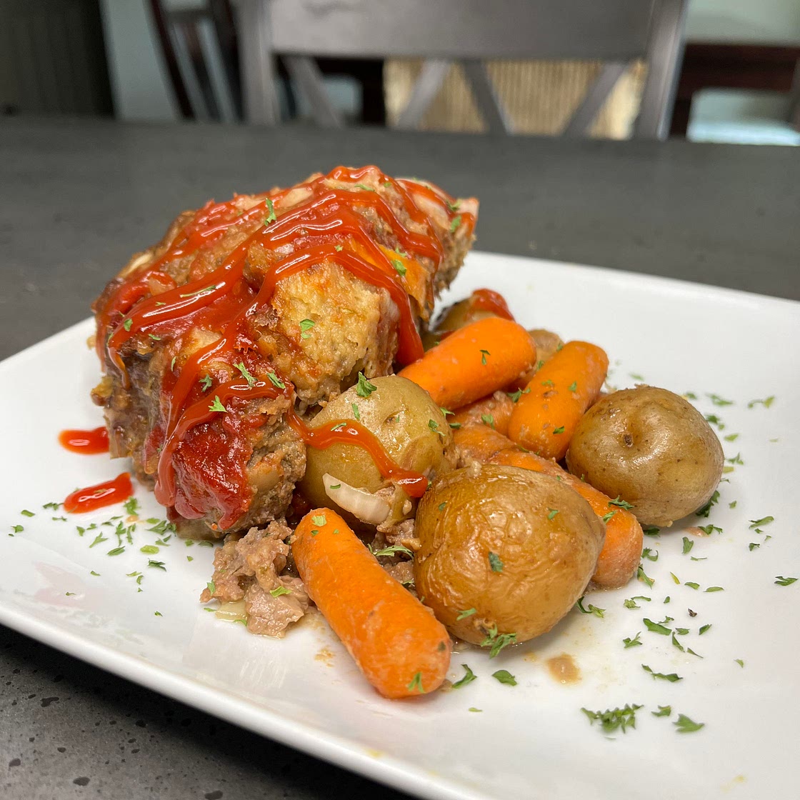 Crockpot Meatloaf and Potatoes