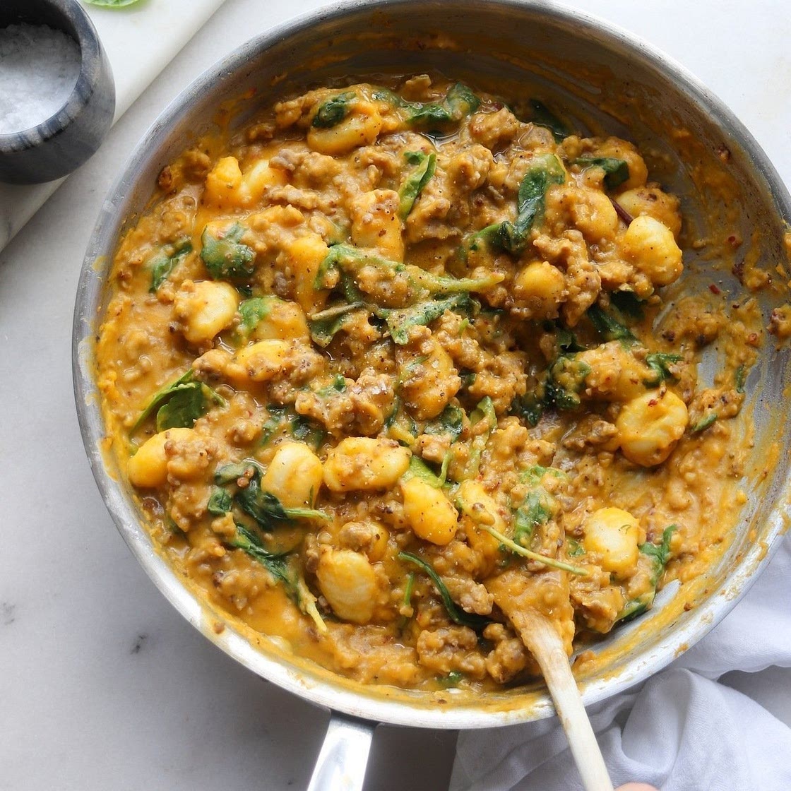 Sausage and Gnocchi Skillet with Creamy Butternut Squash Sauce