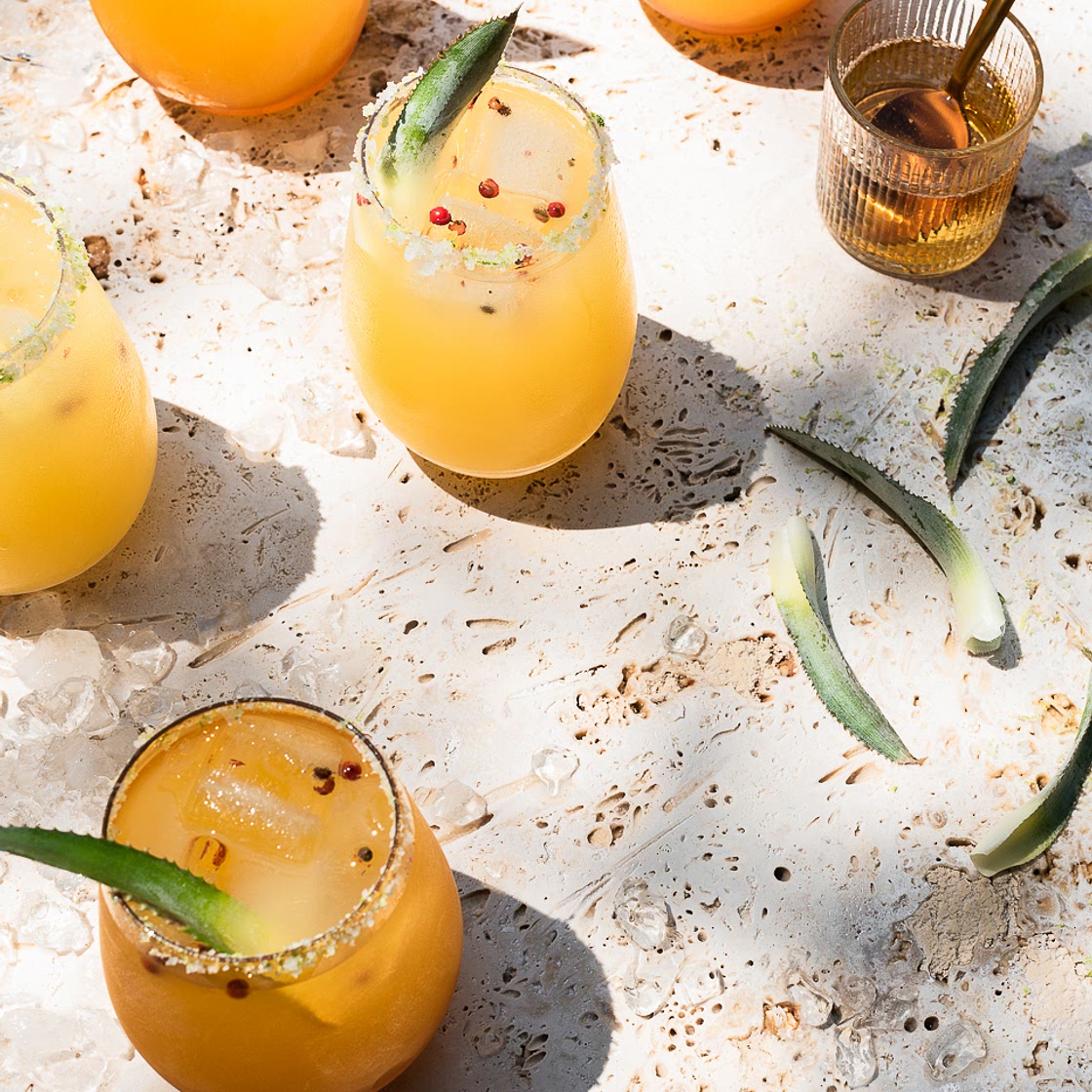 Pineapple Margaritas with Pink Peppercorn Ice | Bibbyskitchen recipes