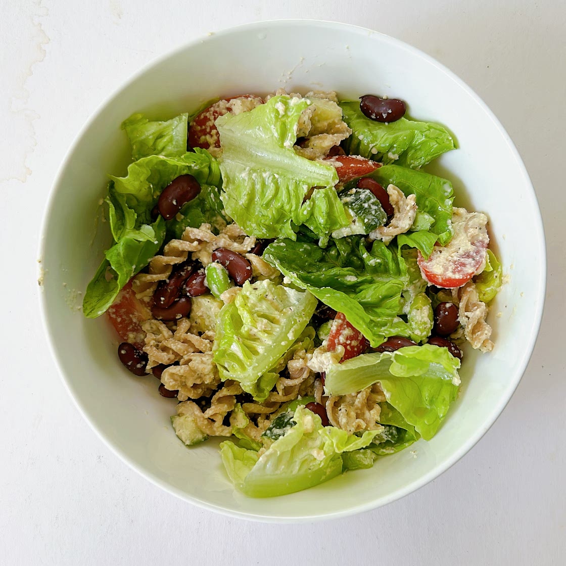 Protein Pasta Salad (low-calorie, vegan)
