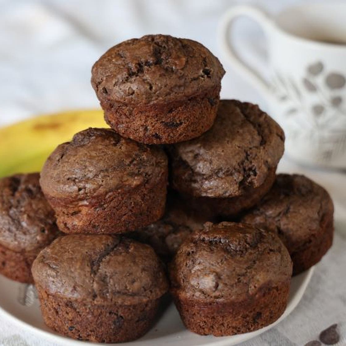 Double Chocolate Banana Muffins