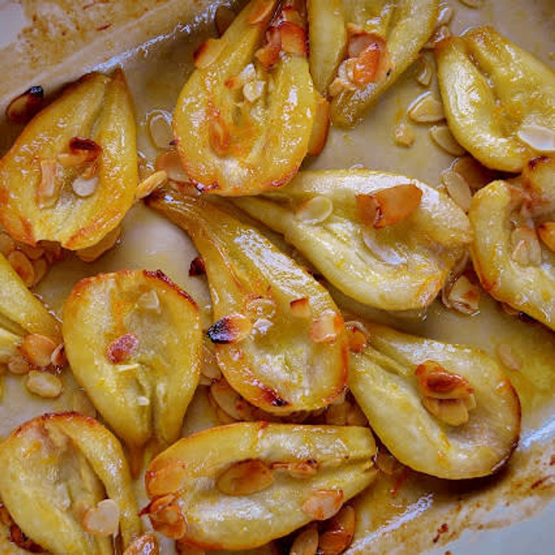 Caramelised pears