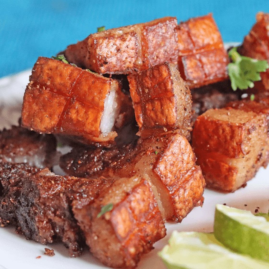 Easy Air Fryer Pork Belly - Crispy tips - TopAirFryerRecipes