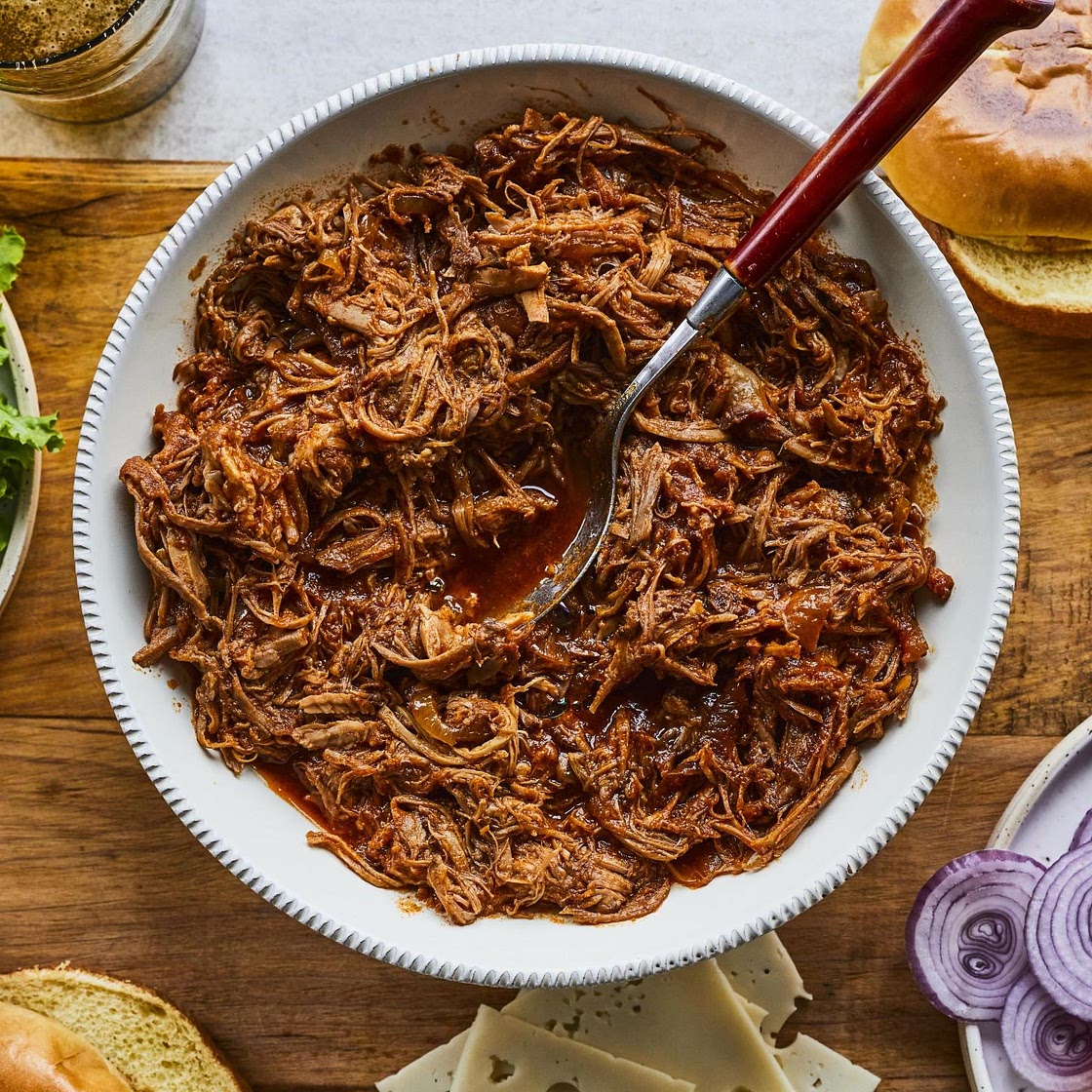 Porc effiloché à la mijoteuse