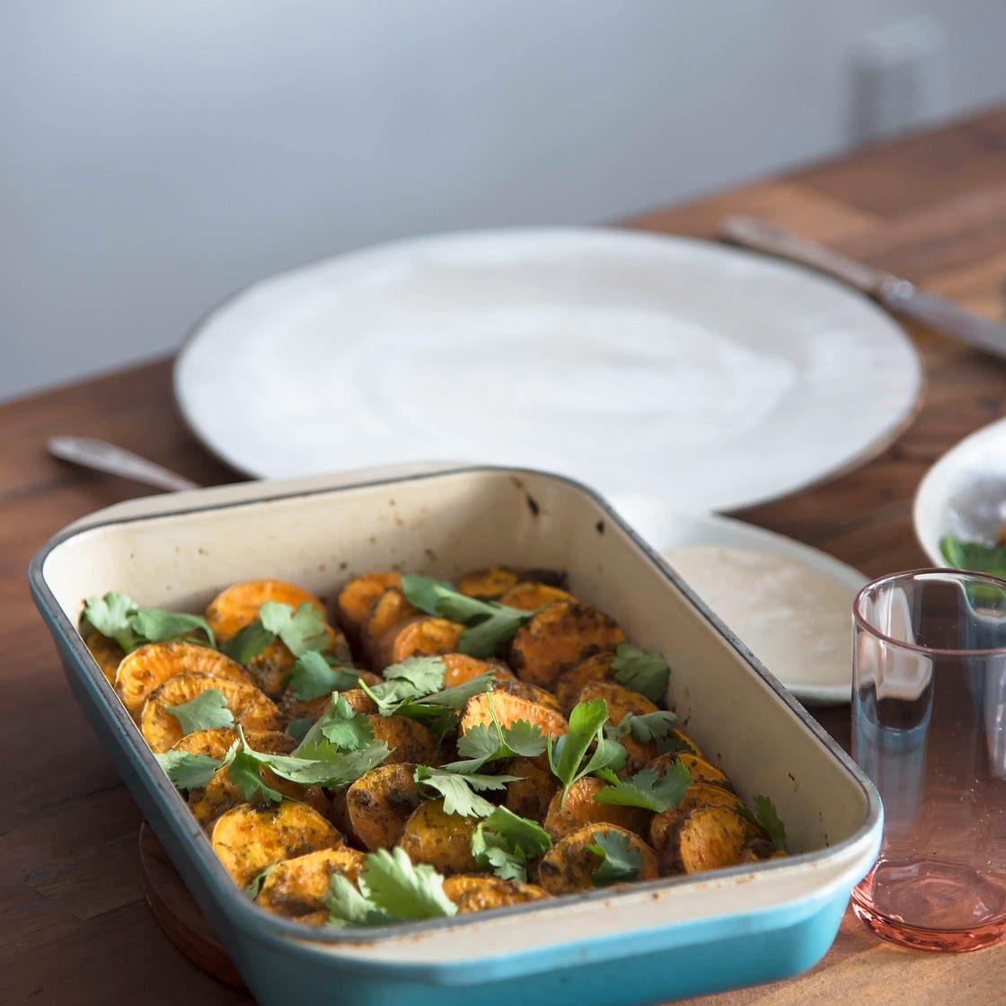 Chermoula Roasted Sweet Potatoes