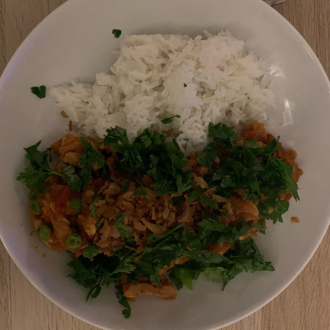 Lebanese Soy Curls and Pea Stew (Bazilla)