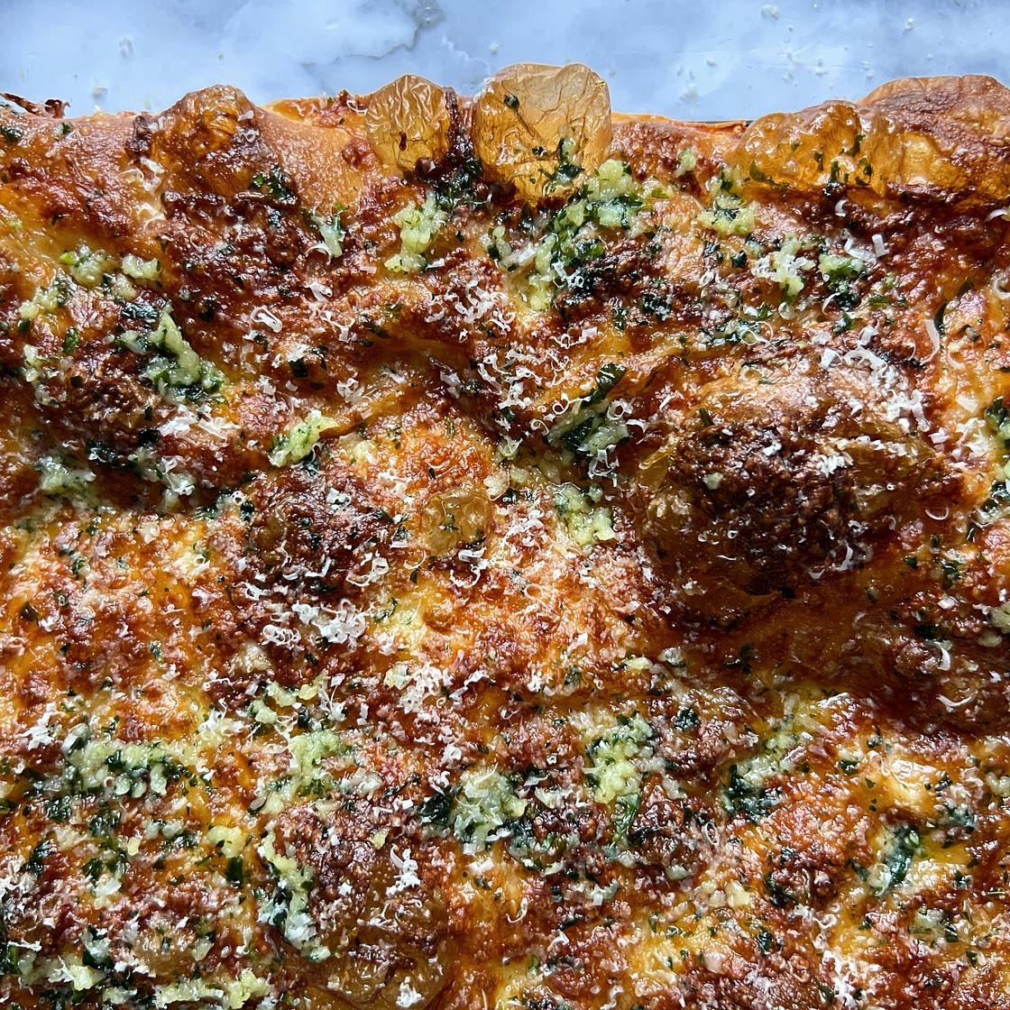 Garlic Butter + Cheese Stuffed Focaccia