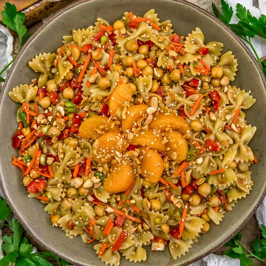 Oil Free Asian Sesame Pasta Salad