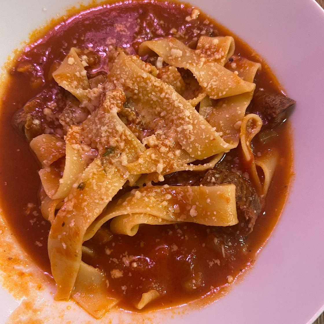 Slow Cooked Shredded Beef Ragu Pasta