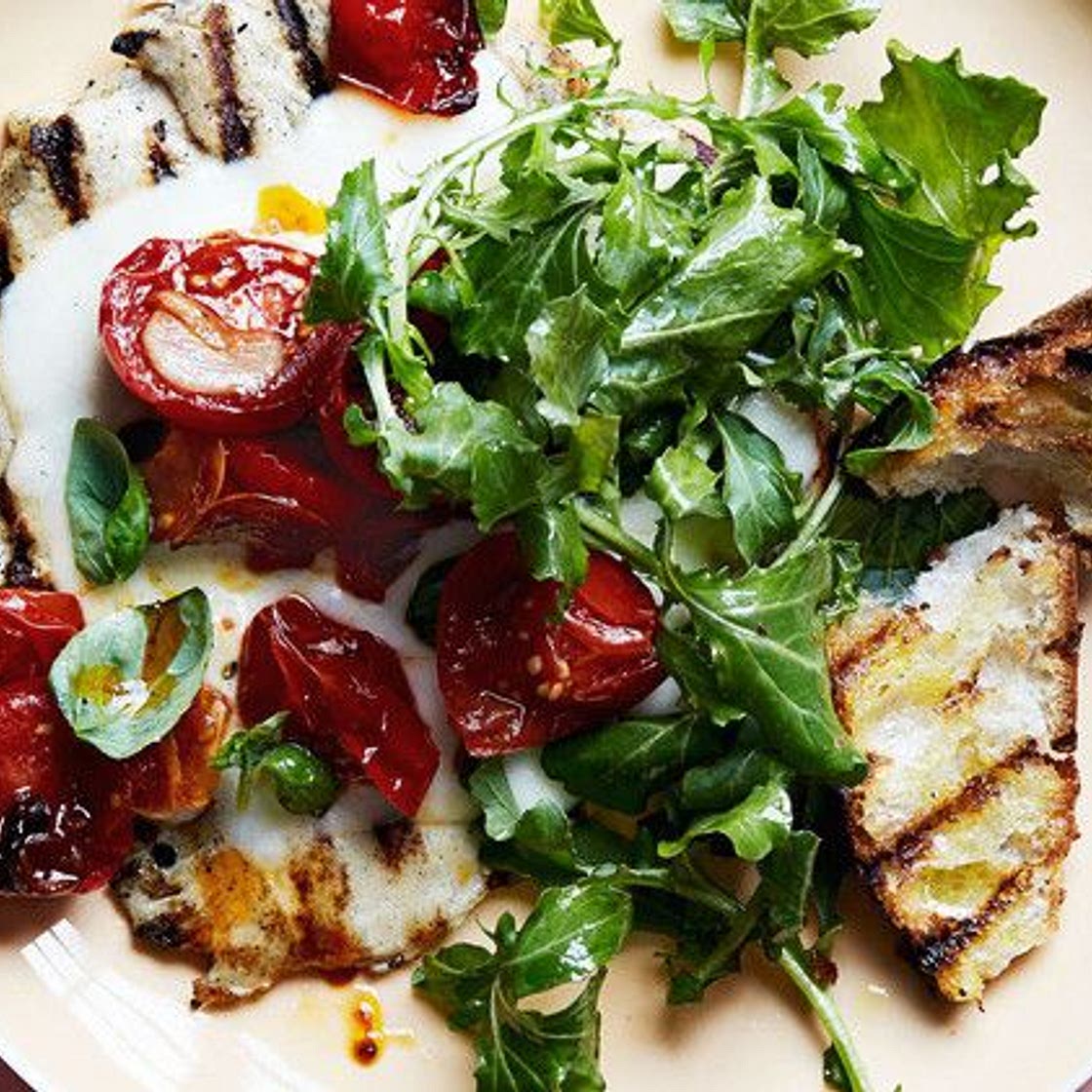Chicken-Mozzarella Melts with Cherry Tomatoes