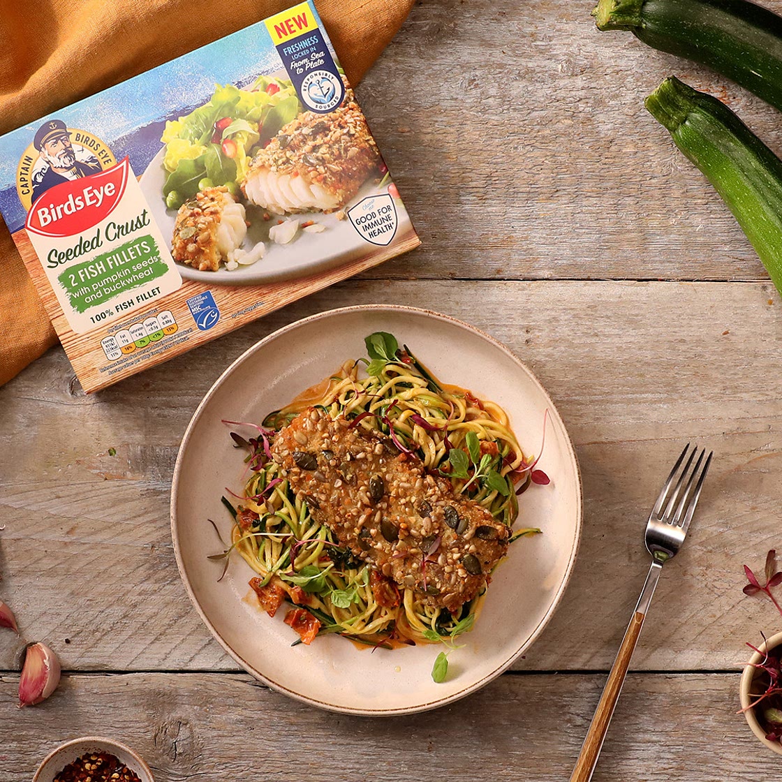 Creamy Tuscan Zucchini Noodles with Crusted Fish