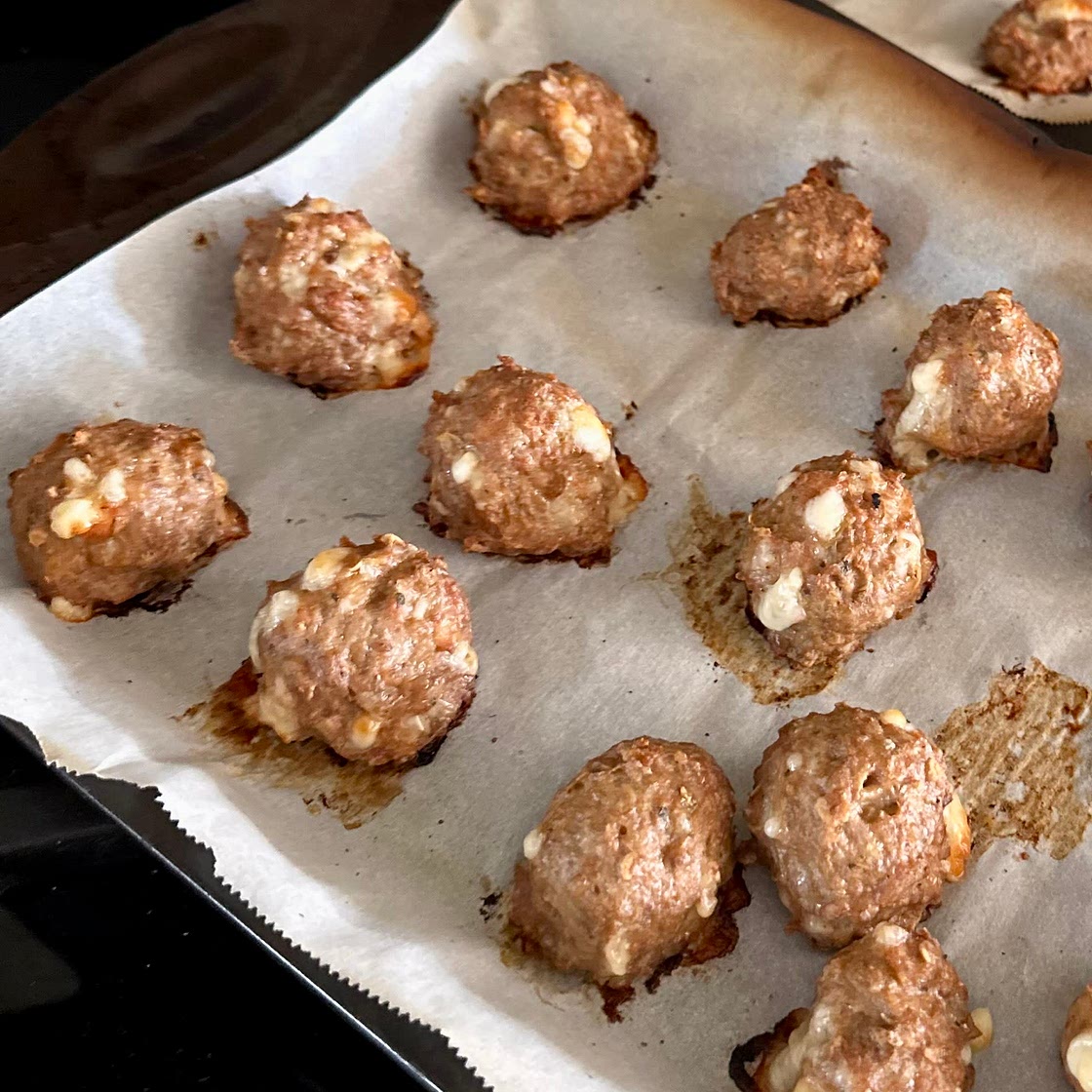 Turkey lentil mozzarella meatballs