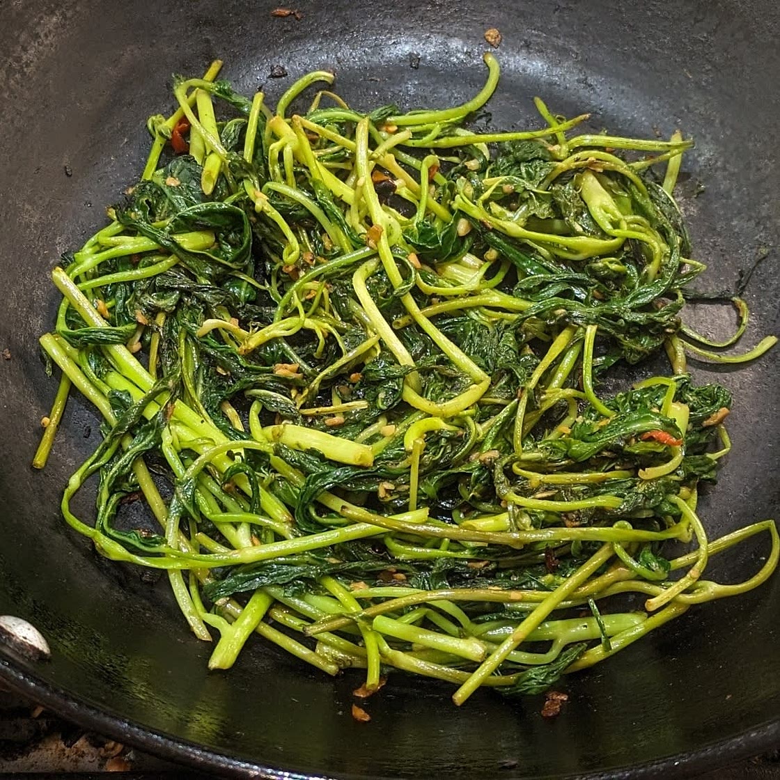 Chinese Water Spinach with Garlic and Chili