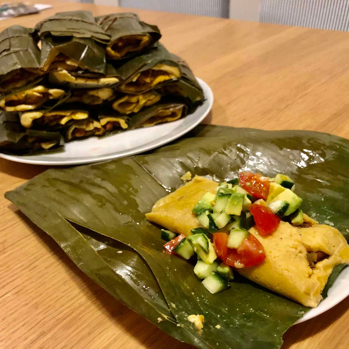 109. Vegan Tamales (in Banana leaves)