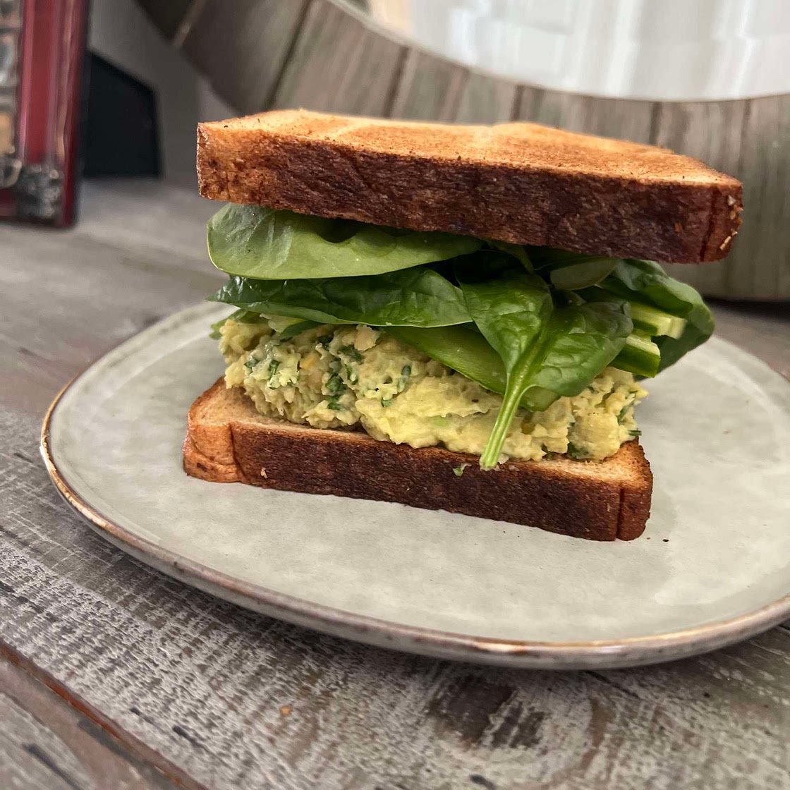 Chickpea & Cucumber Avocado Sandwich