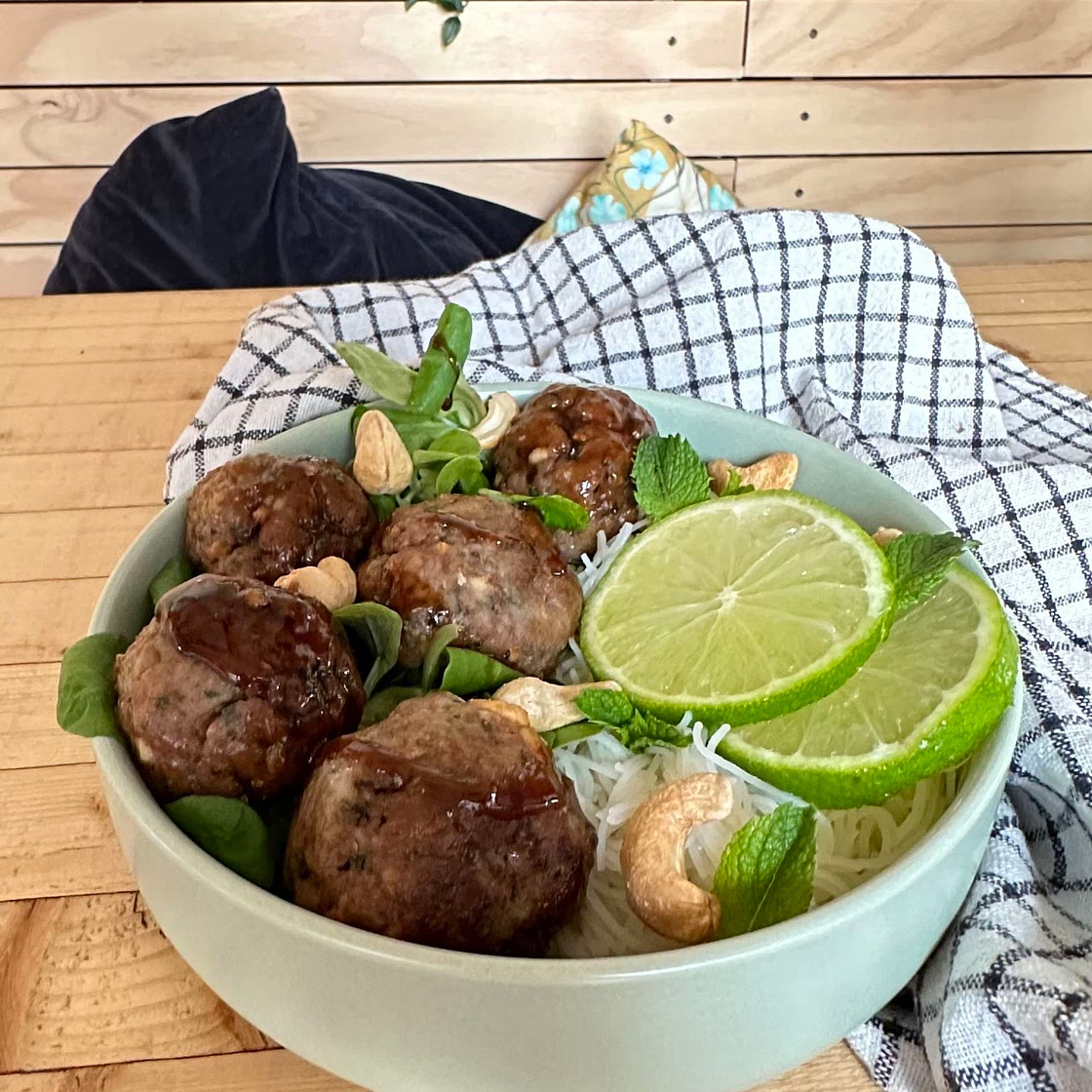 Boulettes de viande soja miel 
