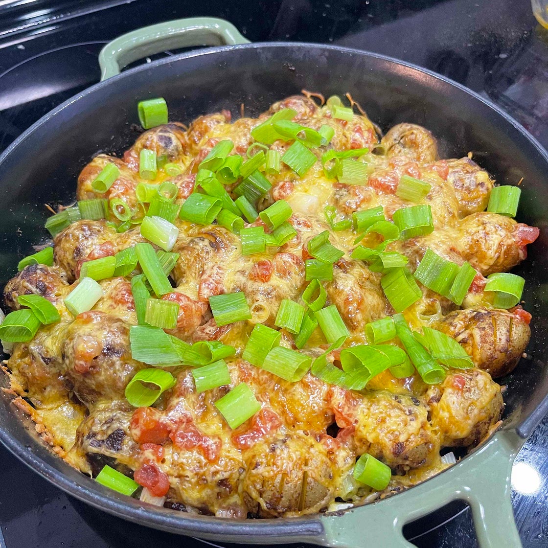 Mini Hassleback Taco Potatoes