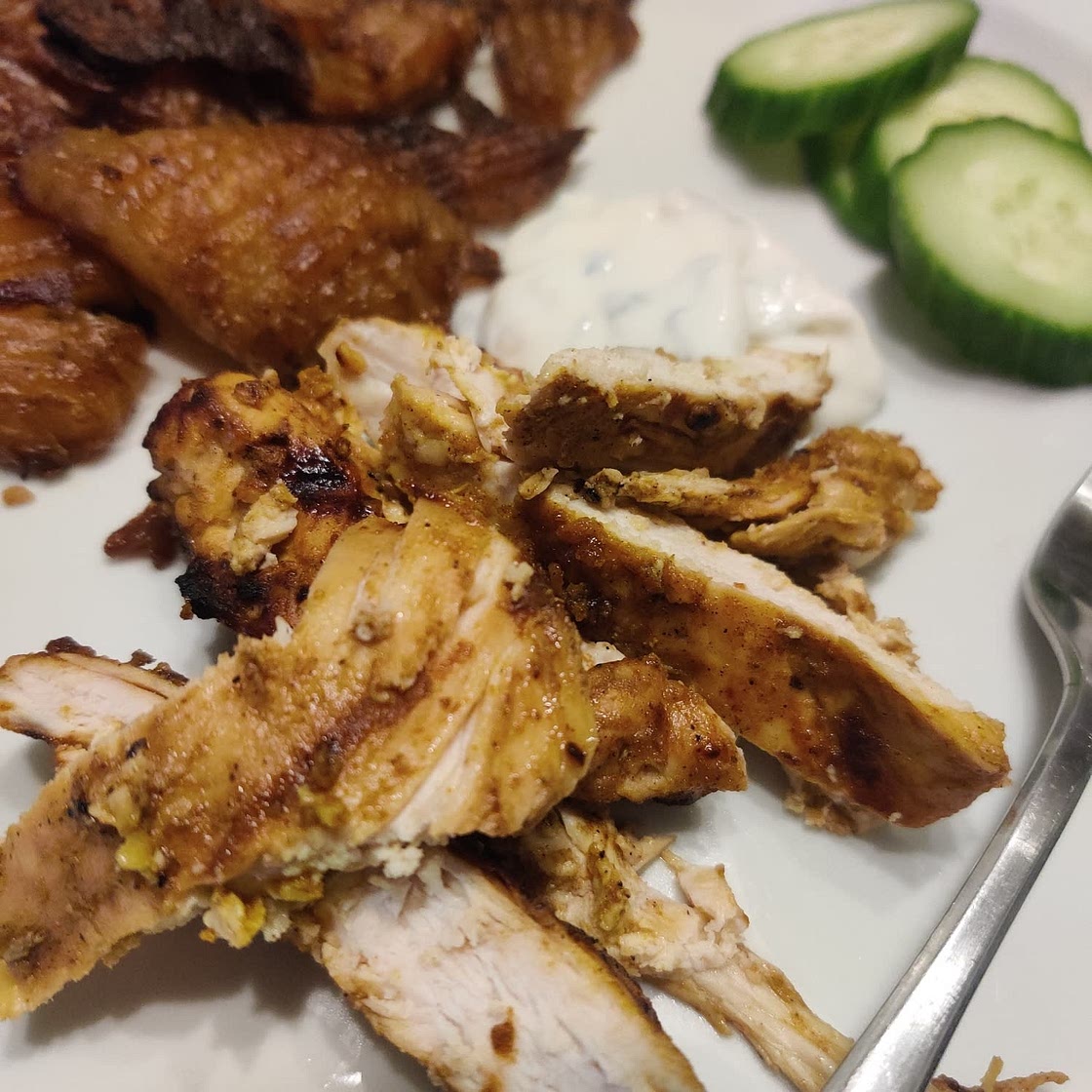 Shawarma-Spiced Grilled Chicken with Garlic Yogurt Sauce