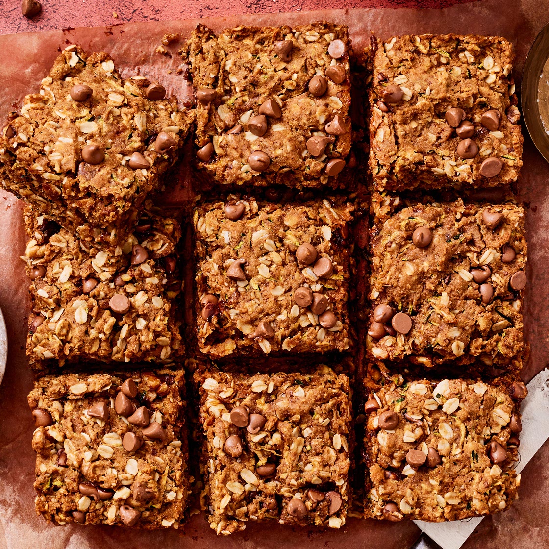One Bowl Oatmeal Chocolate Chip Zucchini Bars