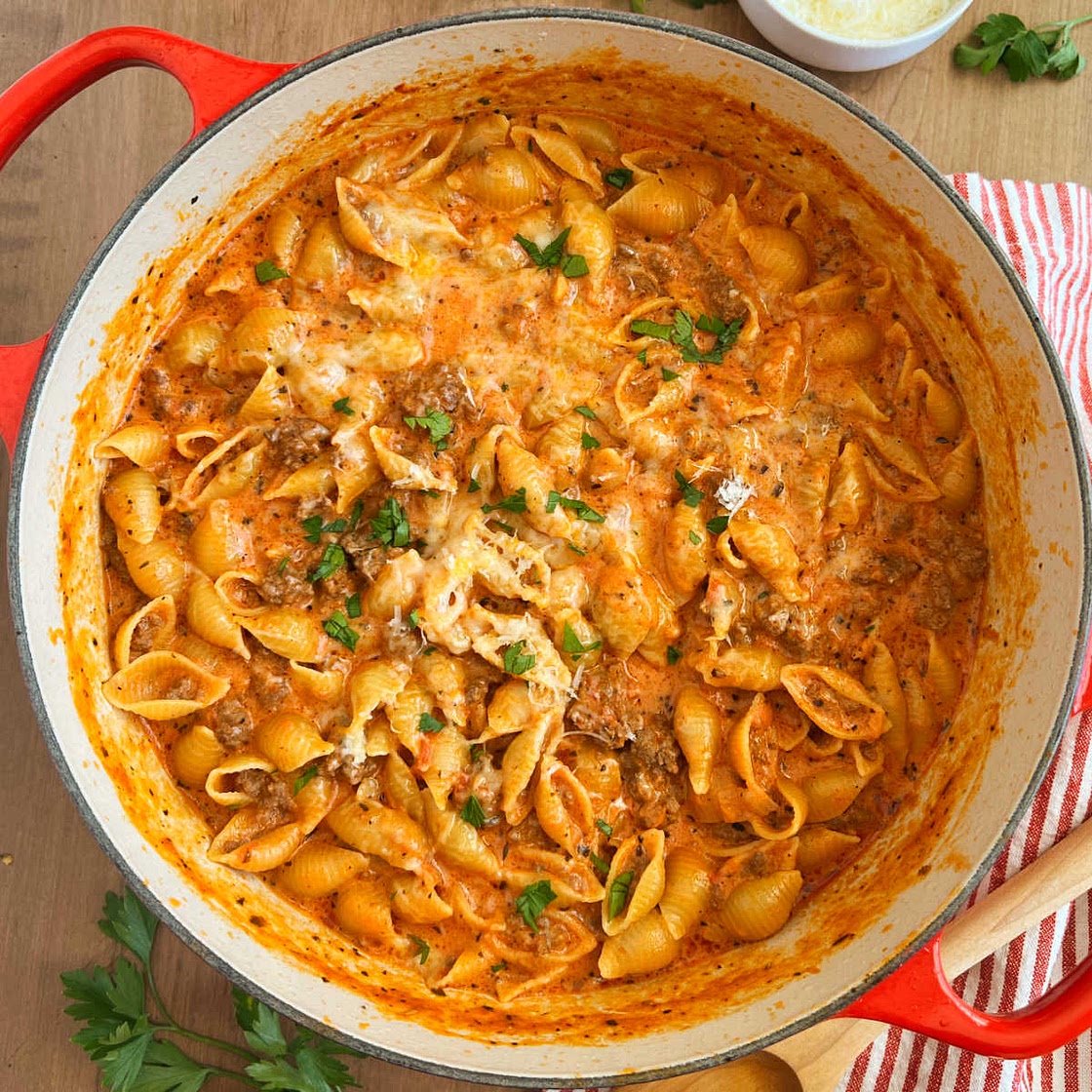Creamy Shells and Beef