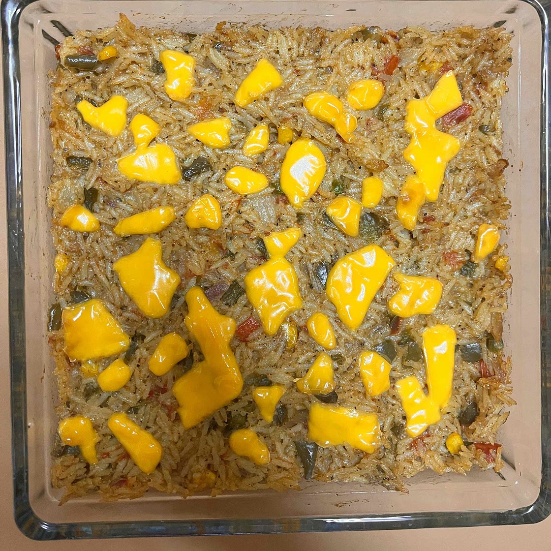 Healthy Vegetarian Mexican Casserole with Rice & Beans