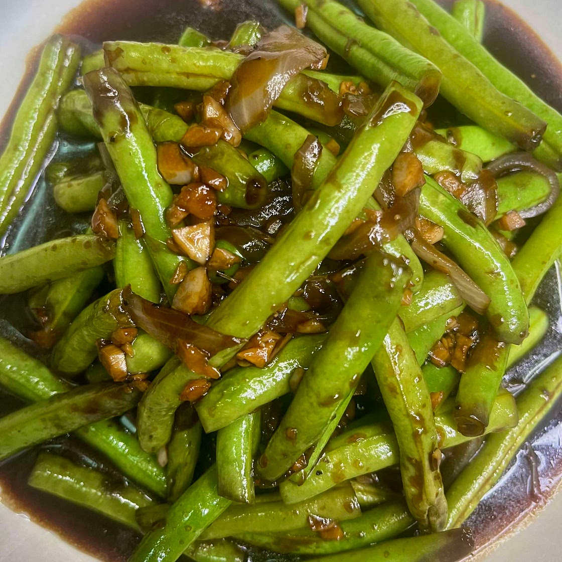Green Beans with Filipino Adobo Sauce