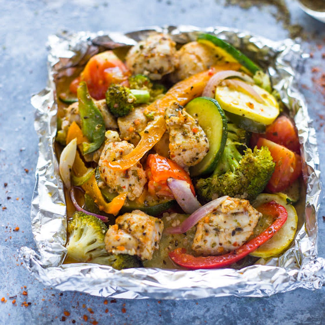 Baked Chicken and Vegetable Foil Packets