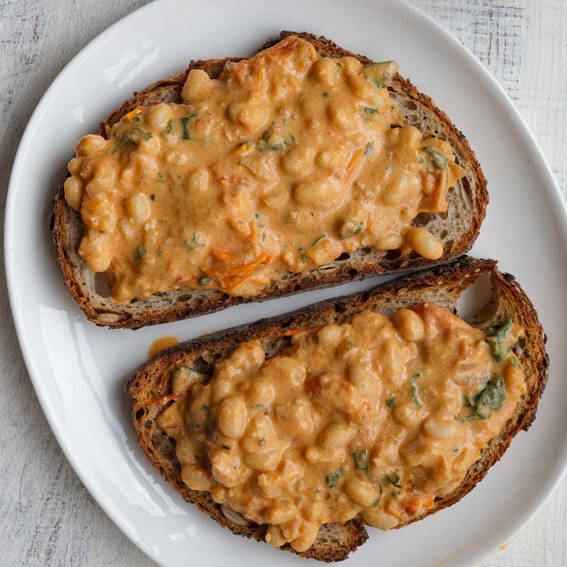 https://cookingforpeanuts.com/creamy-white-bean-skillet-meal/
