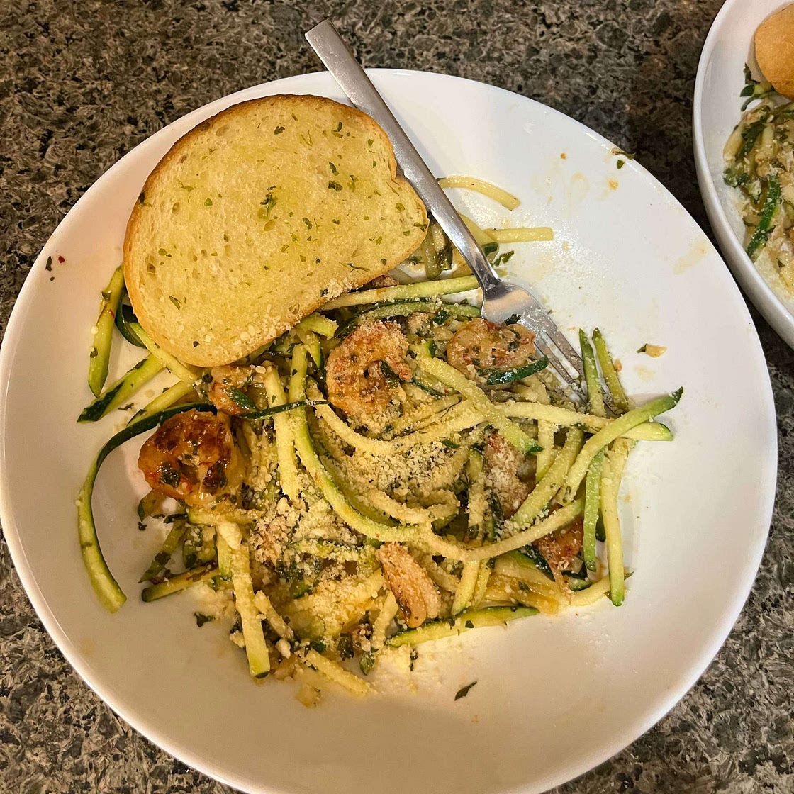 Zucchini Noodles with Garlic Shrimp