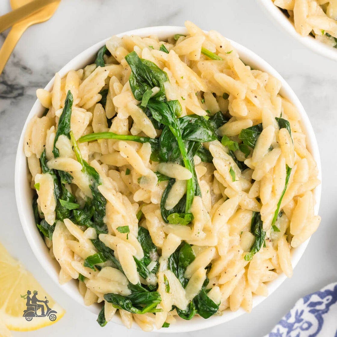 D'licious Garlic Spinach Orzo