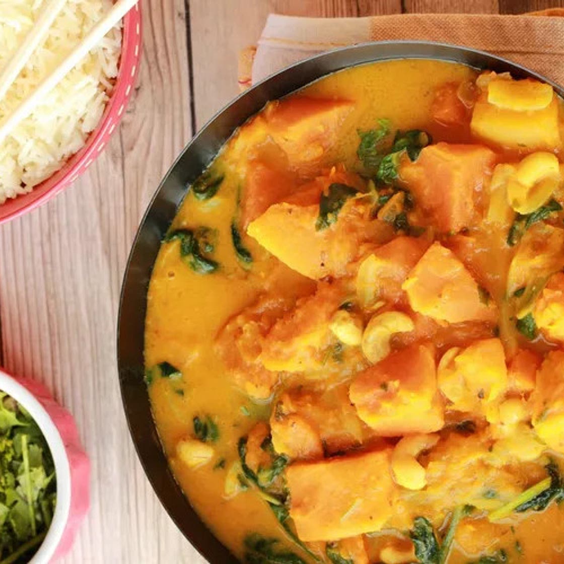 Vegetarian Thai Pumpkin and Sweet Potato Curry