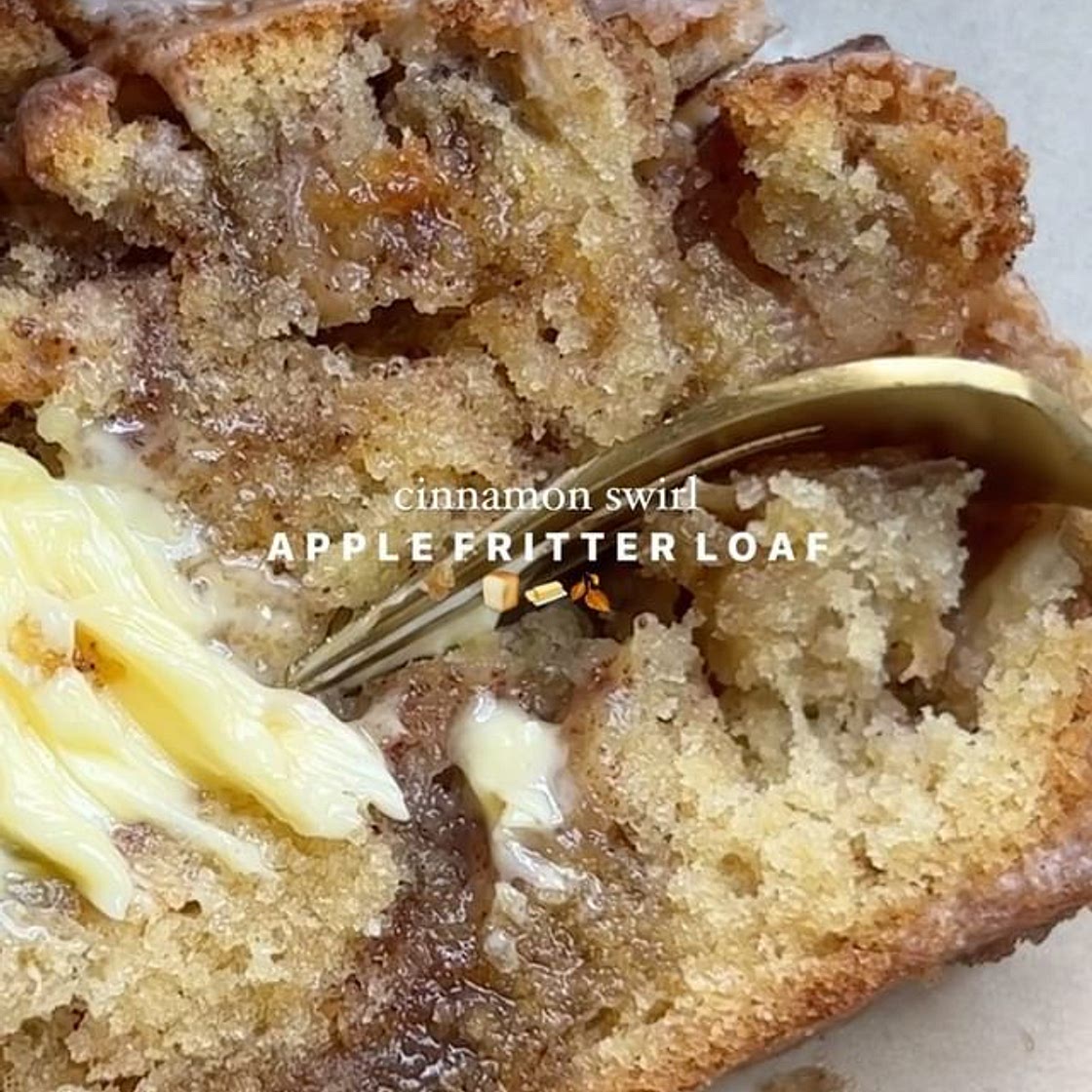 CINNAMON SWIRL APPLE FRITTER LOAF
