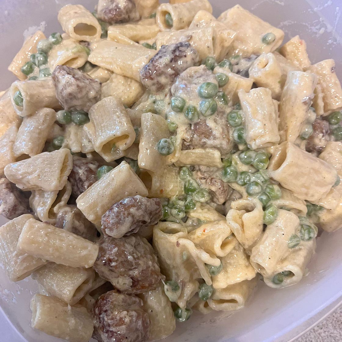 Pasta with Peas and Sausage